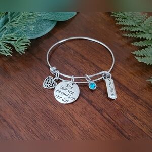 She Believed She Could So She Did Bracelet Dangle Charms Stainless Steel Gift